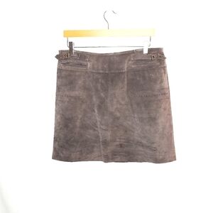 Clothes by Revue leather skirt, brown, 8